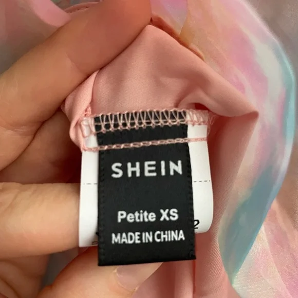 SHEIN Pink and Pastel Puff Sleeve Bubble Dress - Picture 6 of 6